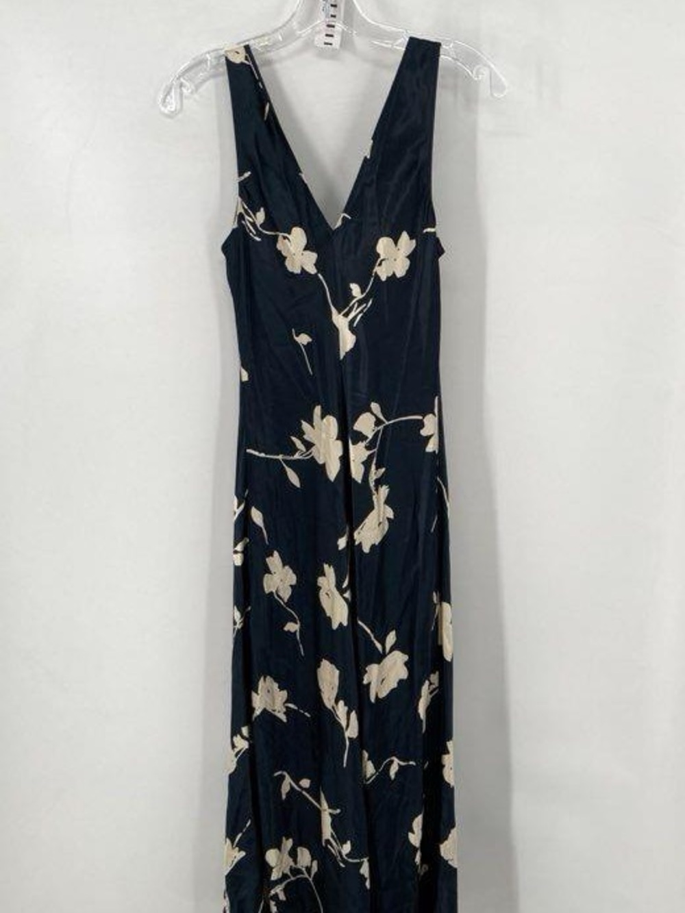 Rails Camellia Floral Satin Midi-Dress Size XXS black V-neck Sheath - Picture 6 of 7